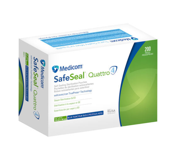 SafeSeal® Quattro Self-Sealing Sterilization Pouches with