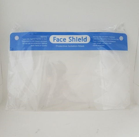 Face Shield Full Size with Foam Headband 1/pk ( $2.95 per face shield)