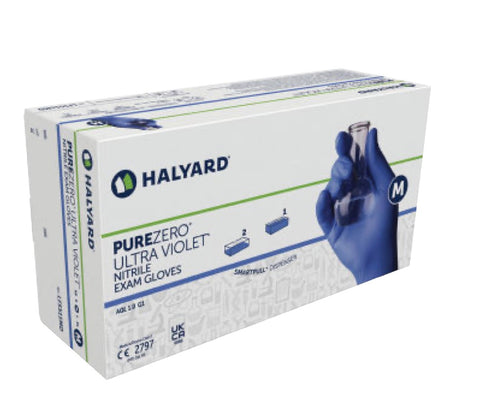 Halyard- PUREZERO* ULTRA VIOLET* Nitrile Exam Gloves  (3.5 mil) (Limited time offer 6+4free)