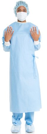 Non-Reinforced Surgical Gown with Towel ULTRA- Large Blue Sterile AAMI Level 3 Disposable