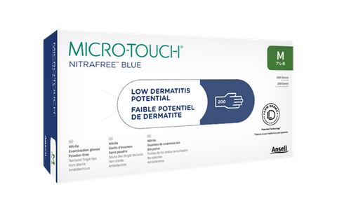 MICRO-TOUCH® NITRAFREE™ Blue Nitrile 200/Bx ANSELL