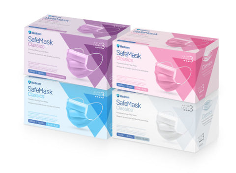 SAFEMASK® CLASSICS™ PROCEDURE EARLOOP FACE MASKS- ASTM Level 1 - Box of 50 ( Promo:8+2Free)