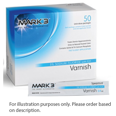 Mark 3 Varnish with 5% Sodium Fluoride that contains Tri-calcium