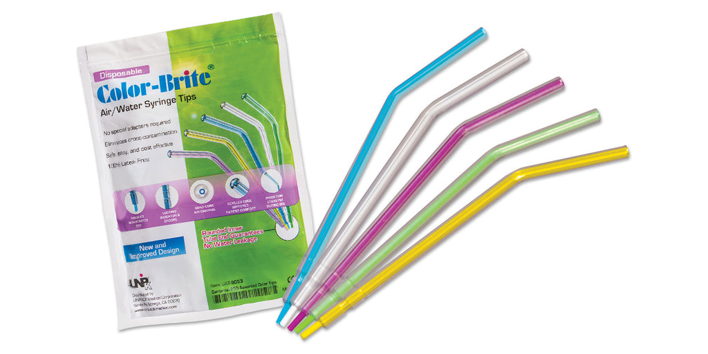 Color-Brite Air/Water Syringe Tips, Disposable, Assorted Colors