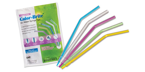 Color-Brite Air/Water Syringe Tips, Disposable, Assorted Colors