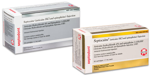 Septocaine (articaine HCl 4%) with Epinephrine  -Septodont